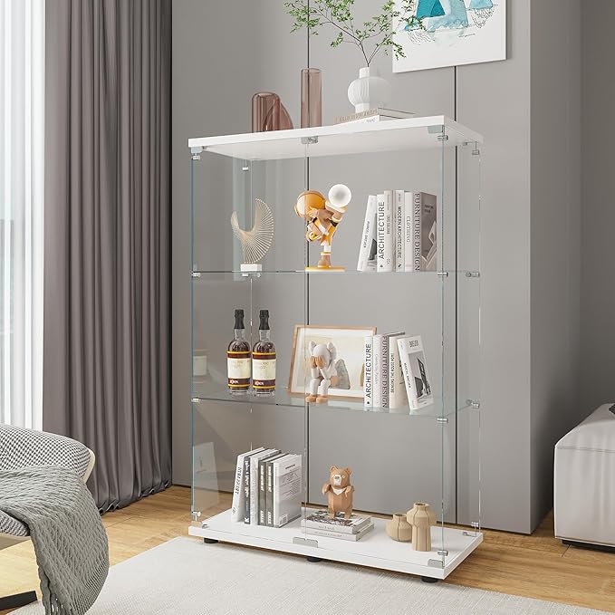 Beauty4U 2-Door Glass Display Cabinet, Collection Display, Quick Installation