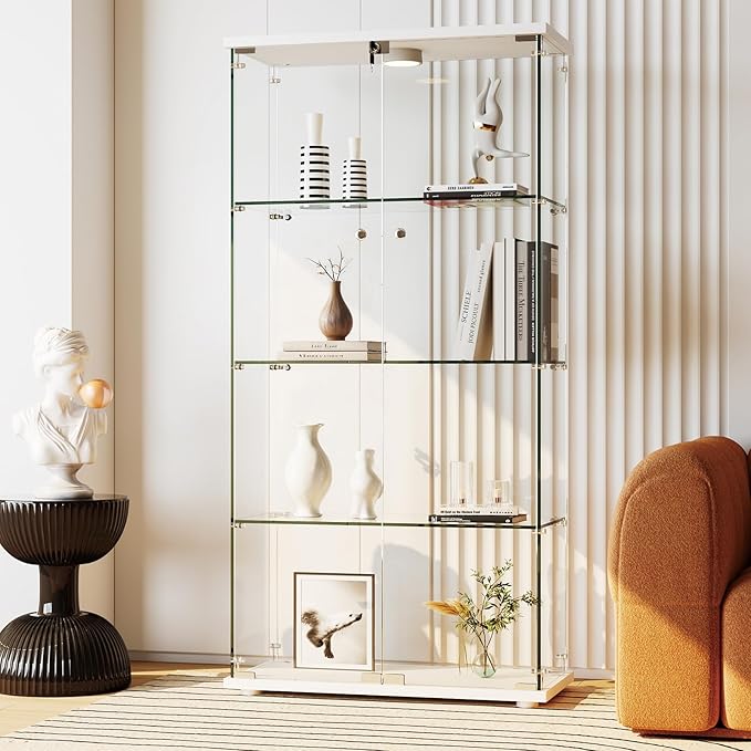 IDEALHOUSE Tempered Glass Display Cabinet