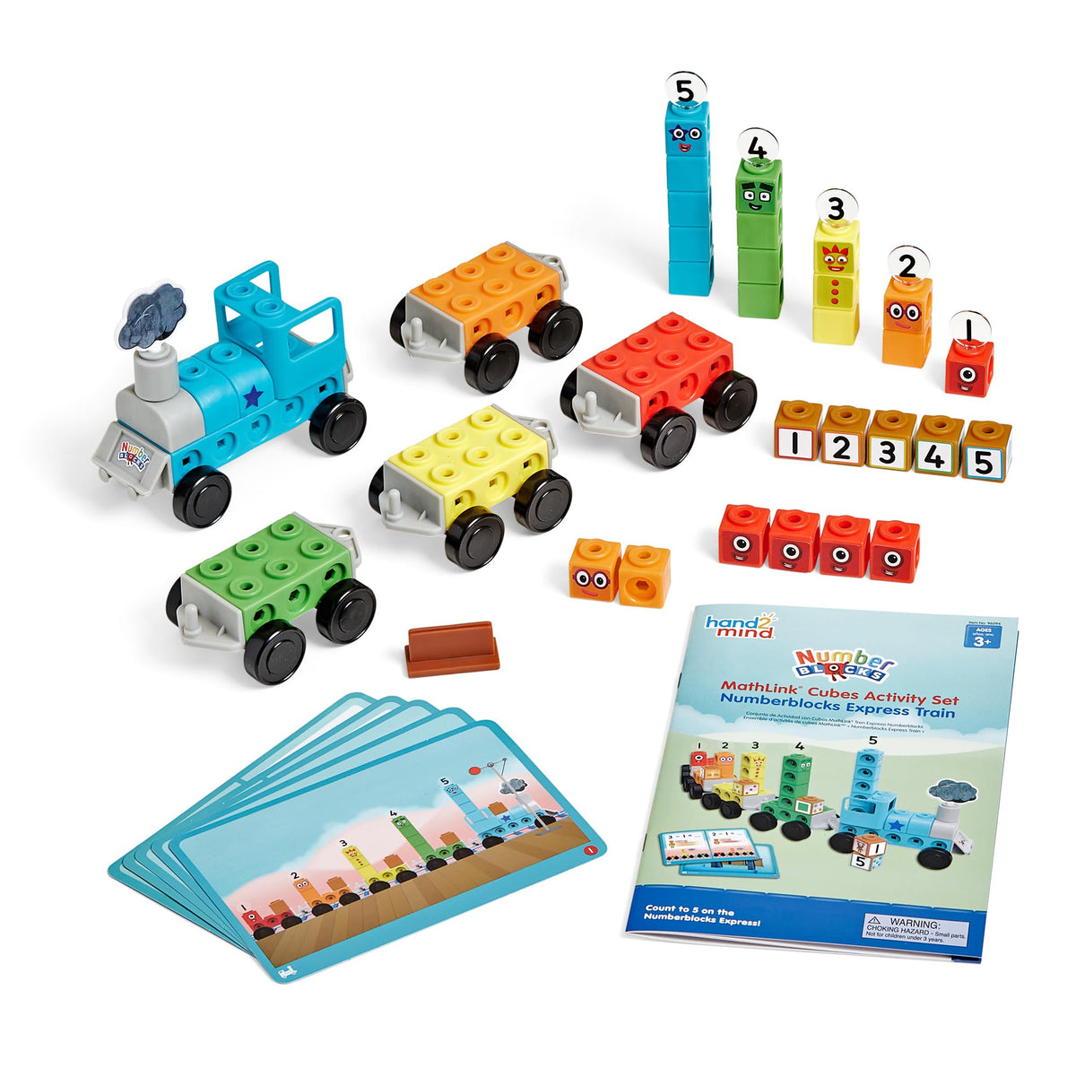 hand2mind Numberblocks Express Train MathLink Cubes Activity Set, Preschool Learning Activities, Train Toy, Counting Blocks, Number Toys, Kids Educational Toys, Math Manipulatives for Preschoolers