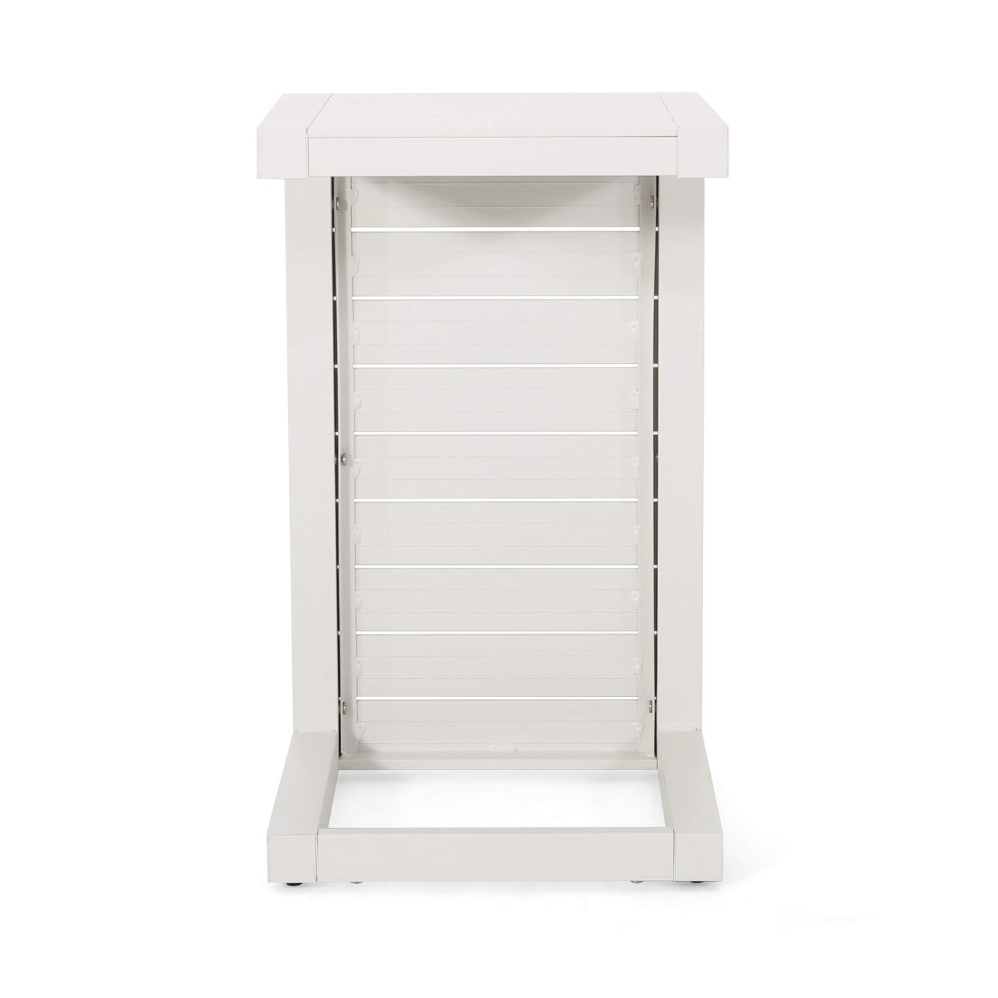 Christopher Knight Home Jesse Coral Outdoor Modern Aluminum C-Shaped End Table, White