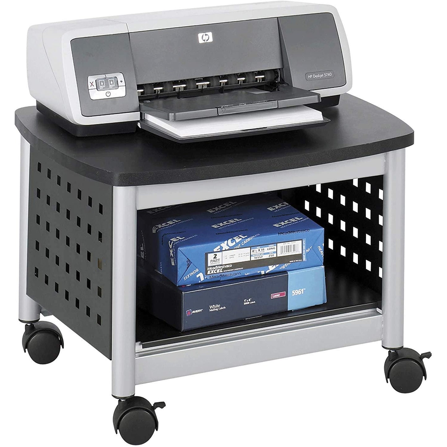 Safco Underdesk Multi Functional Stand - 1855BL, Powder Coated Steel, Swivel Wheels, Holds 100 lb - Home Orginization Solutions