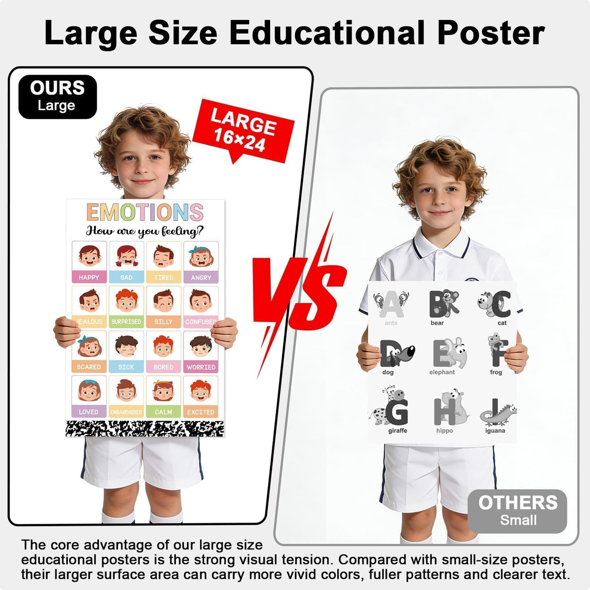 16 Pcs 16”x24” Large Educational Posters for Classroom Decor-Educational Poster for Toddlers 1-3 Learning Poster for Boys Girls Ages 3-5,Kindergarten Preschool Classroom Teacher Must Haves Composition