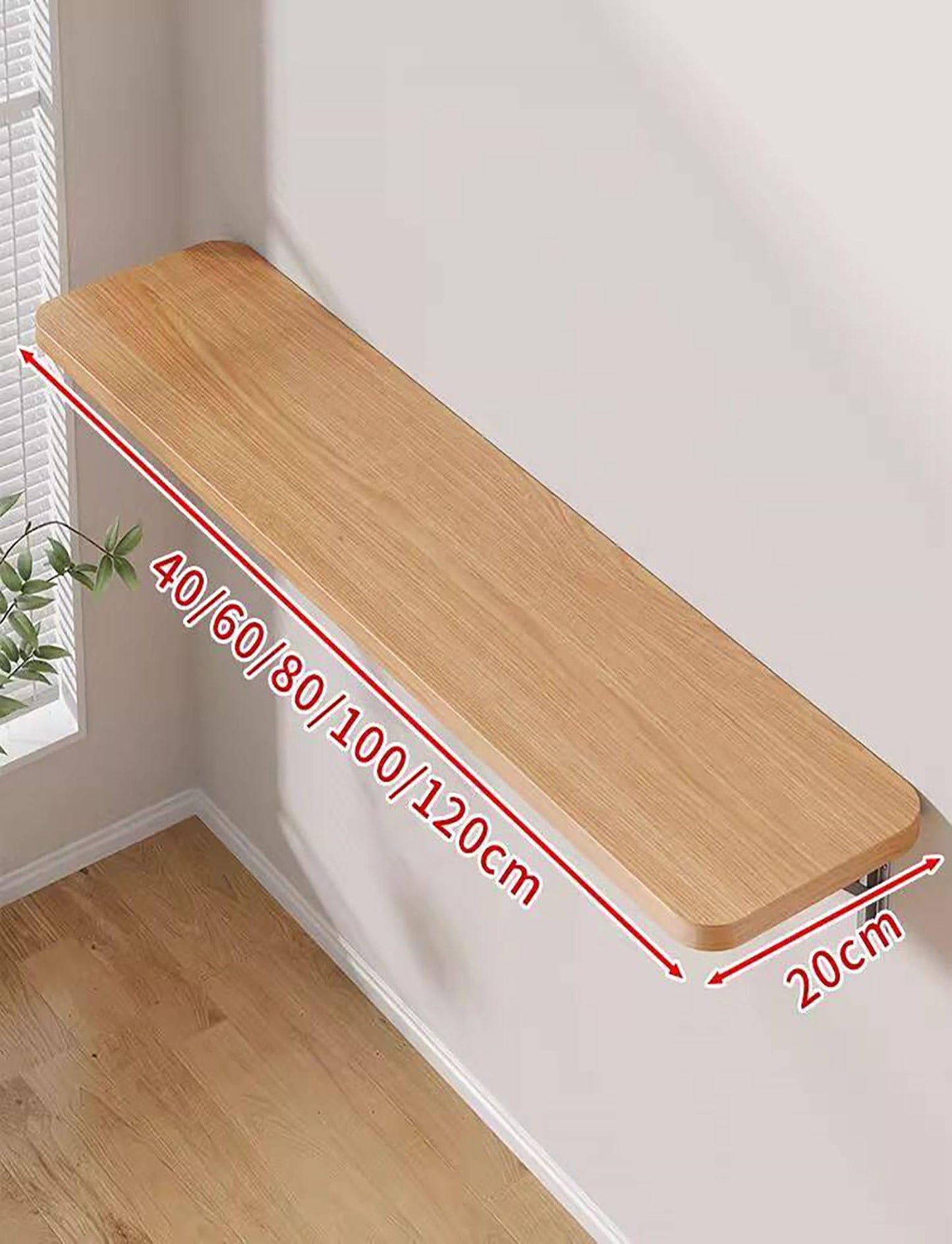Space-Saving Foldable Wall Mounted Shelf, Versatile Organizer for Small Spaces, Ideal for Bathroom, Kitchen, Living Room Decor (Milk, 40x20cm/15.8x7.9 in)