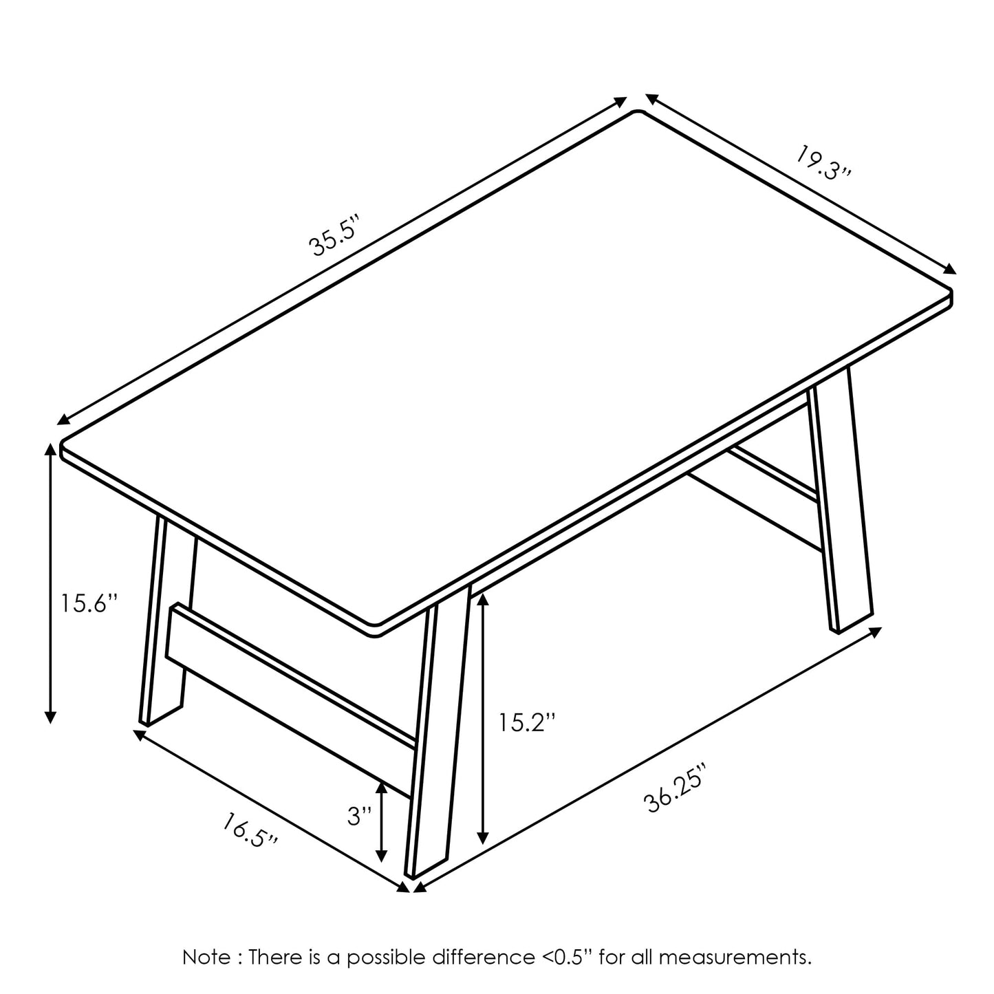 Furinno Beginning Coffee Table, Espresso
