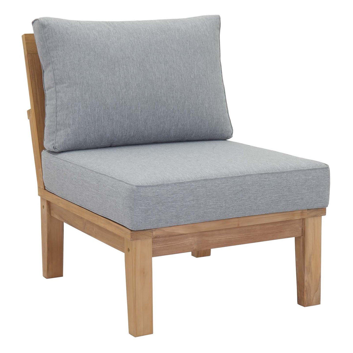 Modway EEI-1477-NAT-GRY-SET Marina Premium Grade A Teak Wood 5-Piece Outdoor Patio Furniture Set, Natural Gray