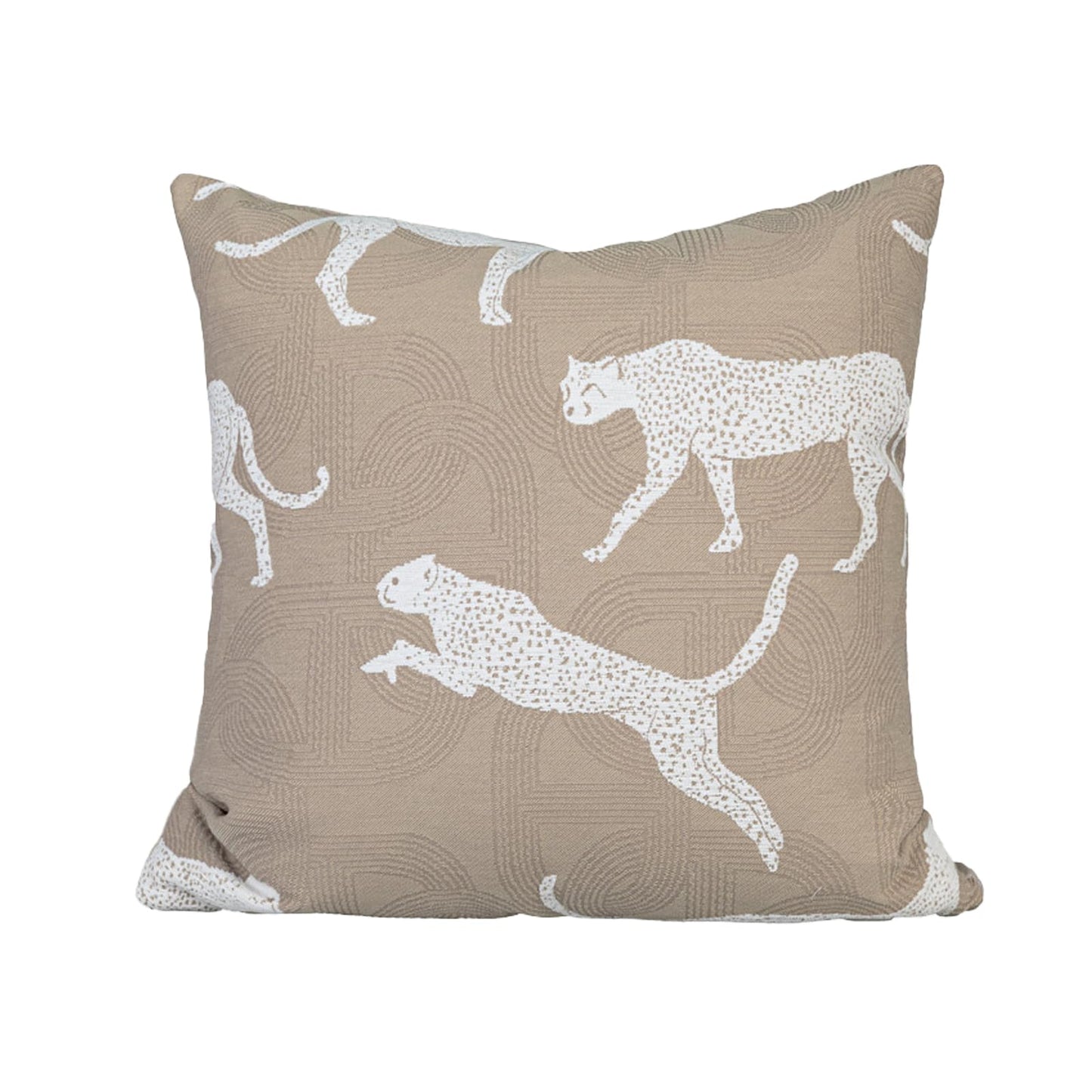 Mussepera Horseshoe Pattern Pillow Cover Luxury Leopard Cheetah Jacquard Embroidery Decorative Throw Pillow Cushion Cover for Sofa Bedroom Living Room Decor 18x18 Inch (Oatmeal2)
