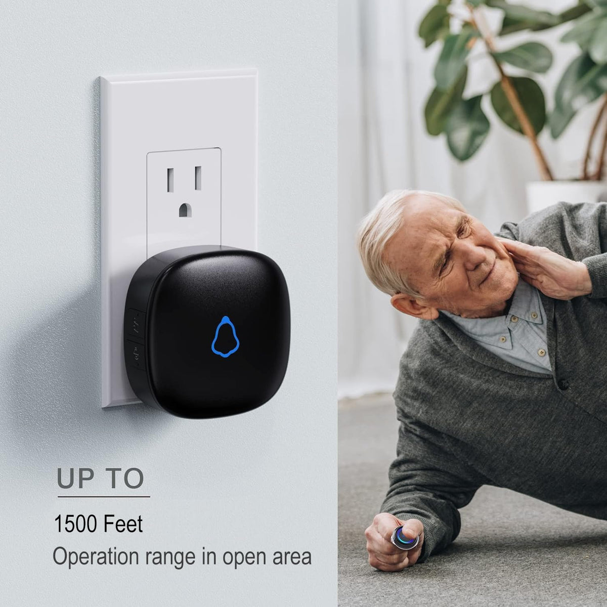 Caregiver Pager, Wireless Call Button for Seniors/Elderly at Home, 3 SOS Buttons + 3 Receivers Medical Life Alert System, Emergency Panic Call Bell, Nurse Calling & Patient Assistance Alarm