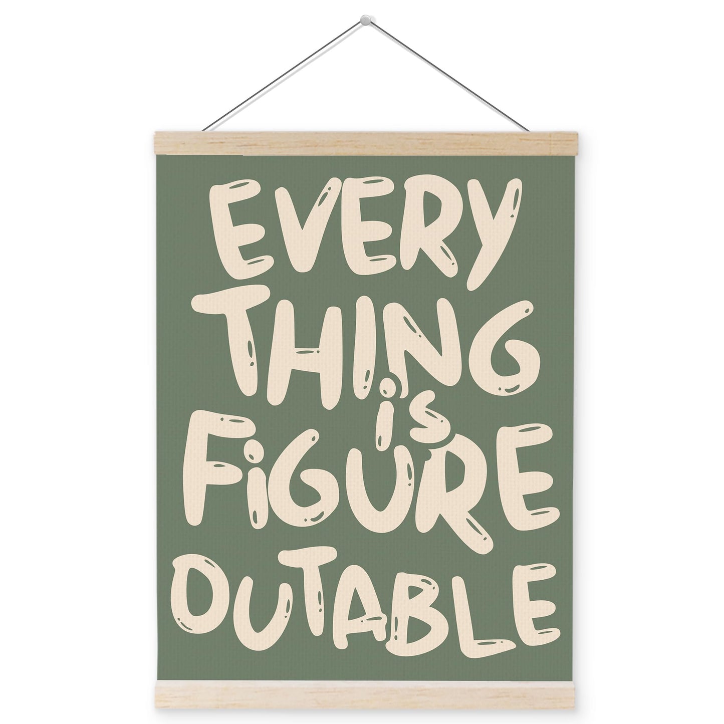 YQDEJ Everything is Figureoutable Inspirational Wall Art Poster Hanger Frame, Positive Affirmations Wall Decor, Motivational Wall Art for Home Office Classroom, 12x16 Inch