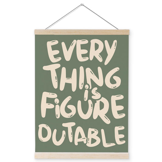 YQDEJ Everything is Figureoutable Inspirational Wall Art Poster Hanger Frame, Positive Affirmations Wall Decor, Motivational Wall Art for Home Office Classroom, 12x16 Inch