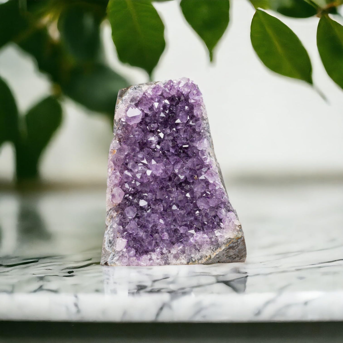 SAMSARI 1 to 1.5 Lb Amethyst Crystal Geode From Uruguay – 3.5" to 6" Height, Natural Large Amethyst Cluster Rock – Crystals and Healing Stones
