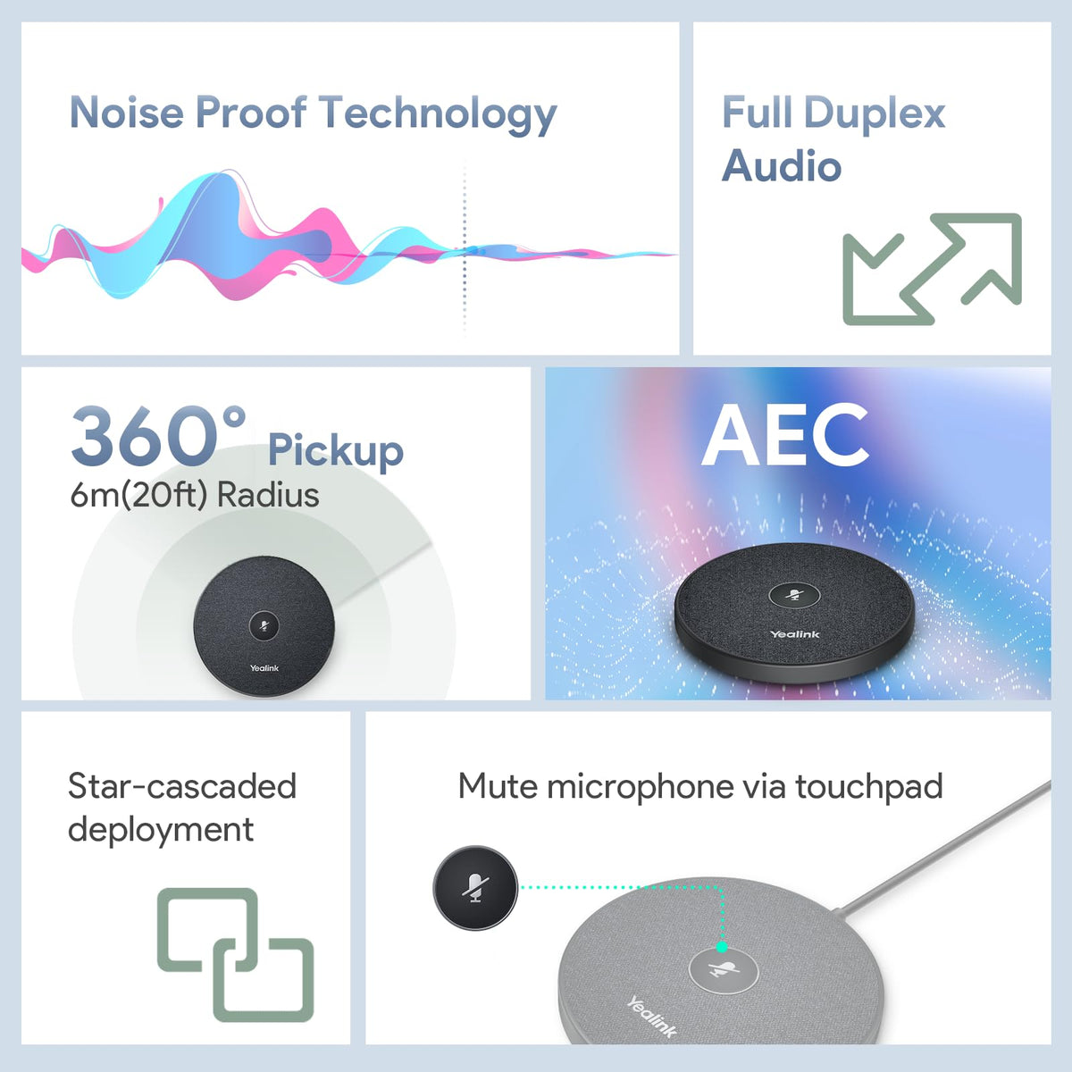 Yealink UVC40 E2 and Expansion Mic (VCM35) HD Video and Audio Conferencing System Bundle for Small to Medium Meeting Room, Ultra HD 4K, 8 Microphone Arrays, AI Auto Framing, Full-Duplex
