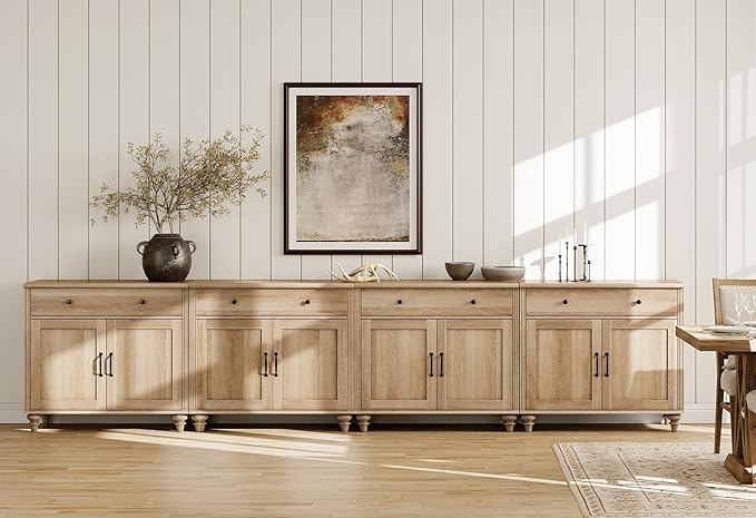 WAMPAT Farmhouse TV Stand for 85 inch TV