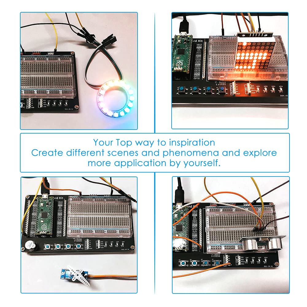 GeeekPi Micro Python Programing Kit for Raspberry Pi Pico, Breadboard, I2C 1602 LCD Display Module for Raspberry Pi Beginners & Software Engineer