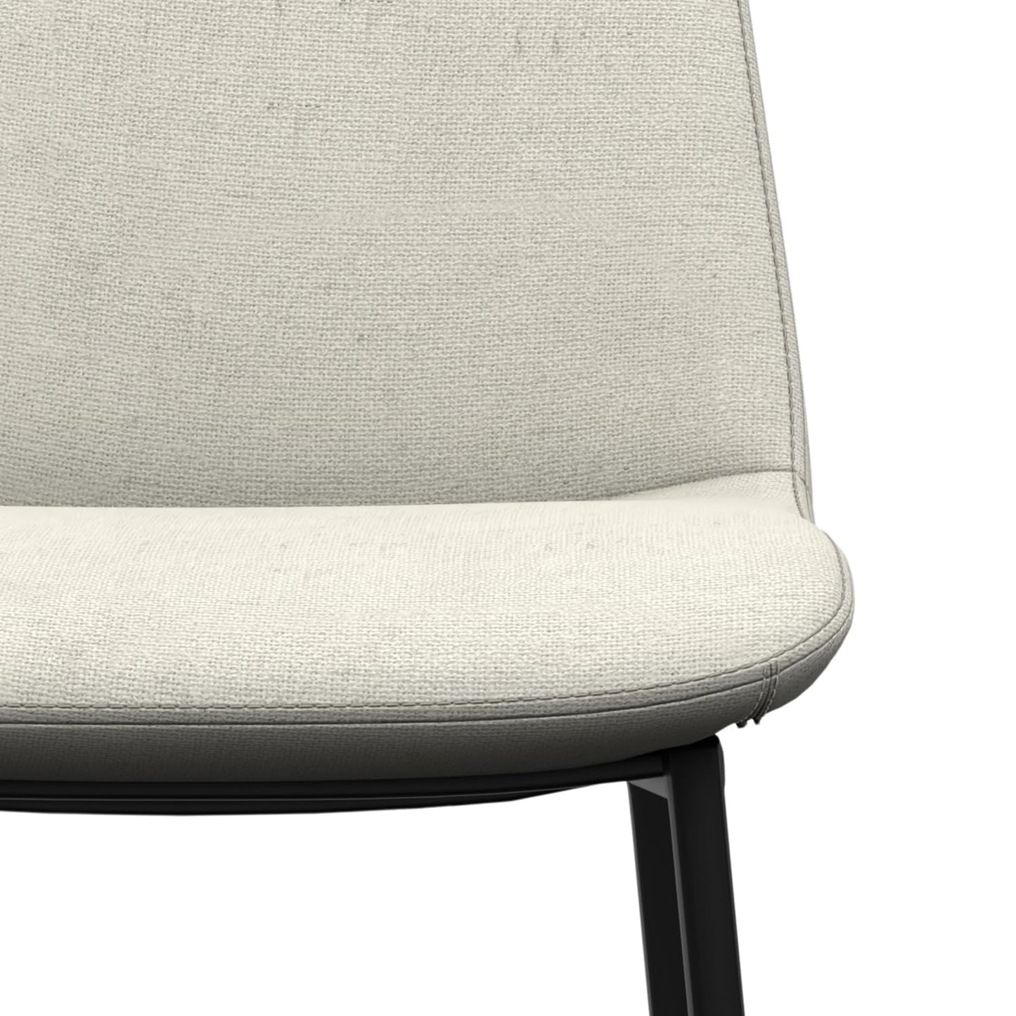 SIMPLIHOME Savannah Dining Chairs - Upholstered Black Metal Frame and Linen-Style Fabric Chair Set in Natural, Modern Dining Room Seating with Armless Ergonomic Design and Padded Seat (Set of 2)