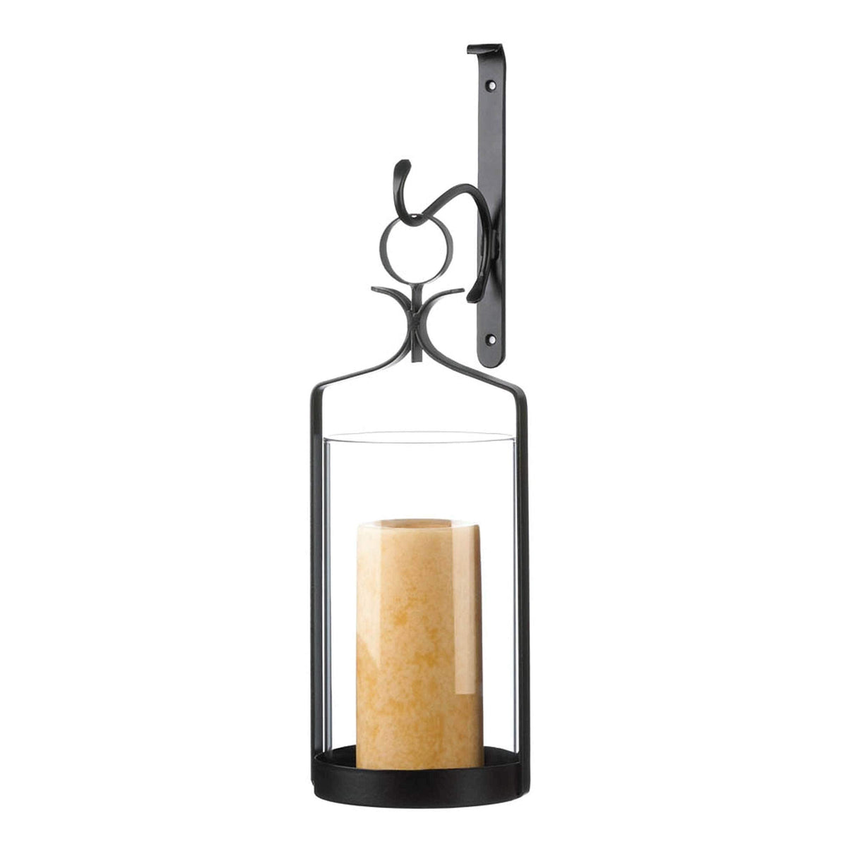 Zingz & Thingz Romantic Metal Wall Sconce Candle Holder, 5x5.625x16, Hanging Hurricane