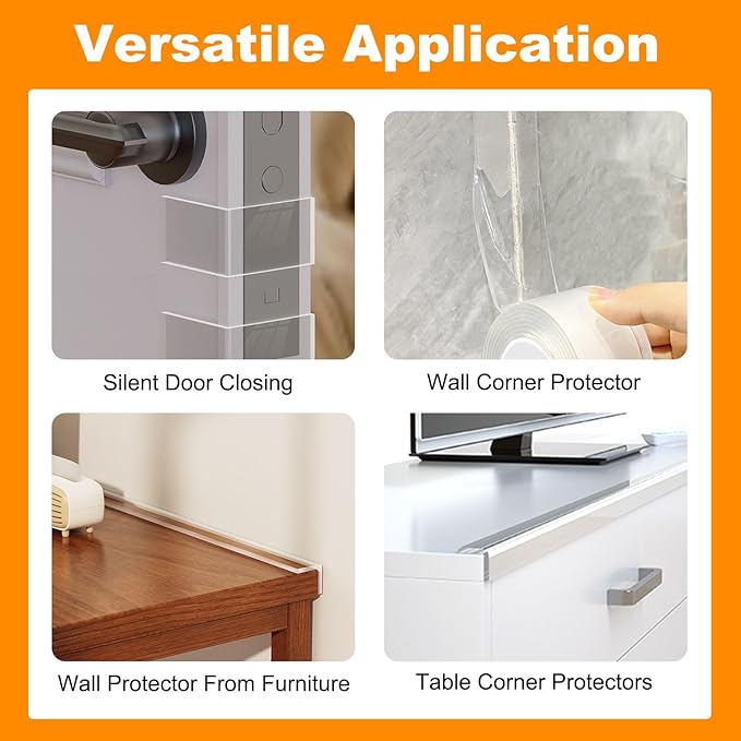 Clear Soft Corner Protectors for Furniture Strip, 2.6 in x 6.6 FT, Sharp Edge &