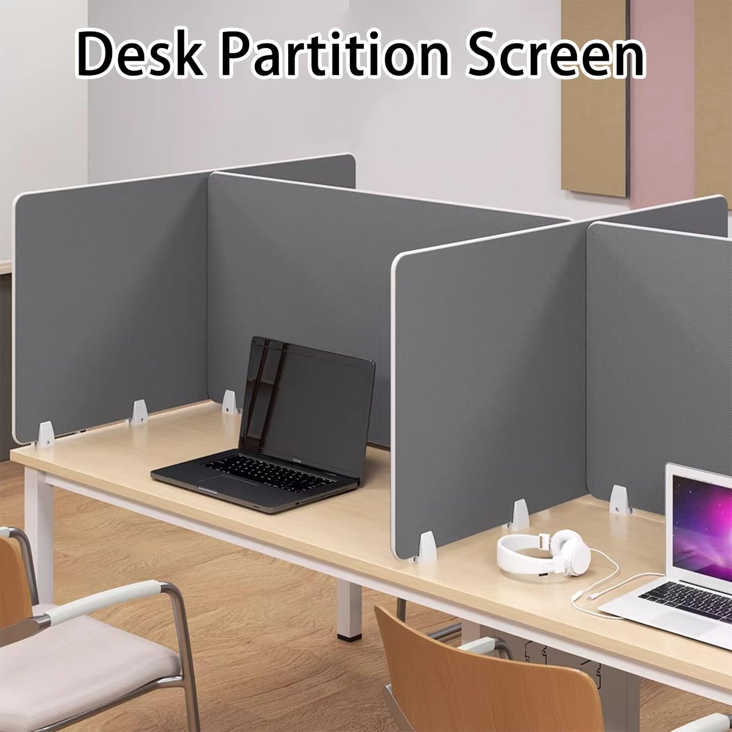 Privacy Desk Divider - Fabric Partition for Office & Studio, Windproof Design, Ideal for Workspaces, Enhance Focus & Productivity, Space-Saving Solution