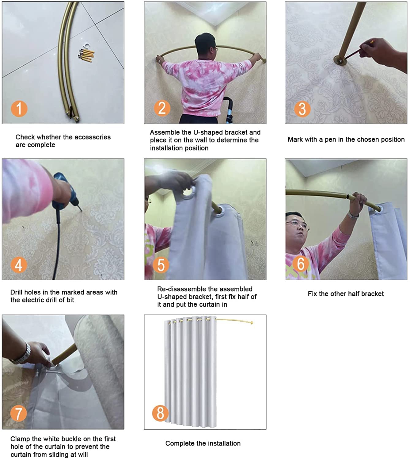 TEENKON Clothing Store Fitting Room, 47 in Dressing Room Used in Mall, Boutique and Office, Corner Wall Mounted Changing Room for Privacy Protection, Include Shading Curtain, Bracket and Hook Up