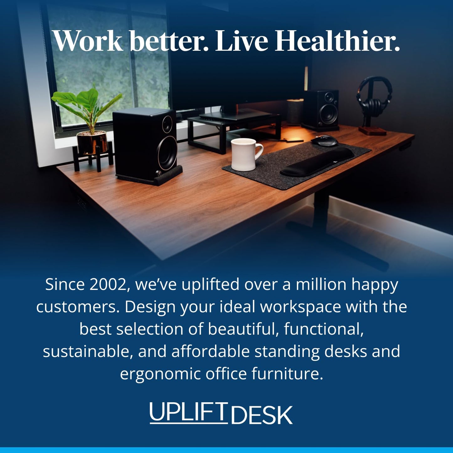 UPLIFT DESK E7 LED Desk Lamp with Clamp - Adjustable 3 Color Modes, Dimmable Black Architect Light for Standing Desk, Home Office, Dual Monitor Computer Work