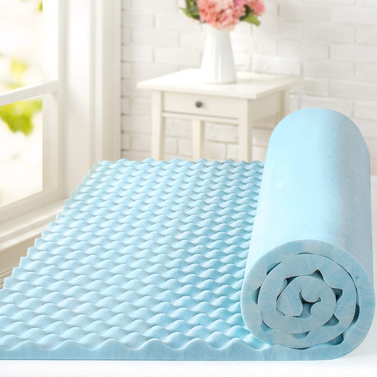 ZINUS 1.5/2/3/4-inch Swirl Gel Cooling Memory Foam Mattress Topper, Cooling Airflow Design, CertiPUR-US Certified (1.5 in, Twin)