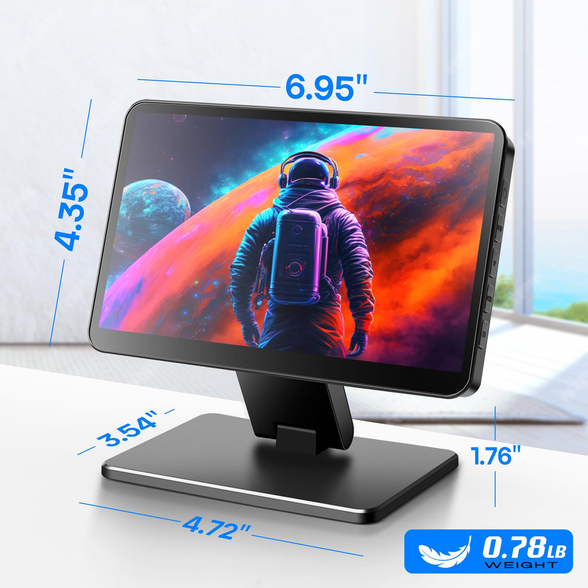 ROADOM Touch Screen Monitor with Case, 7’’ Raspberry Pi Screen, IPS FHD 1024×600,Responsive and Smooth Touch,Dual Built-in Speakers,HDMI Input,Compatible with Raspberry Pi/PC/Camera/Gaming/TV
