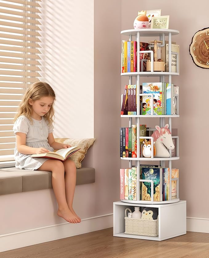 Kalrin 5 Tier Rotating Bookshelf
