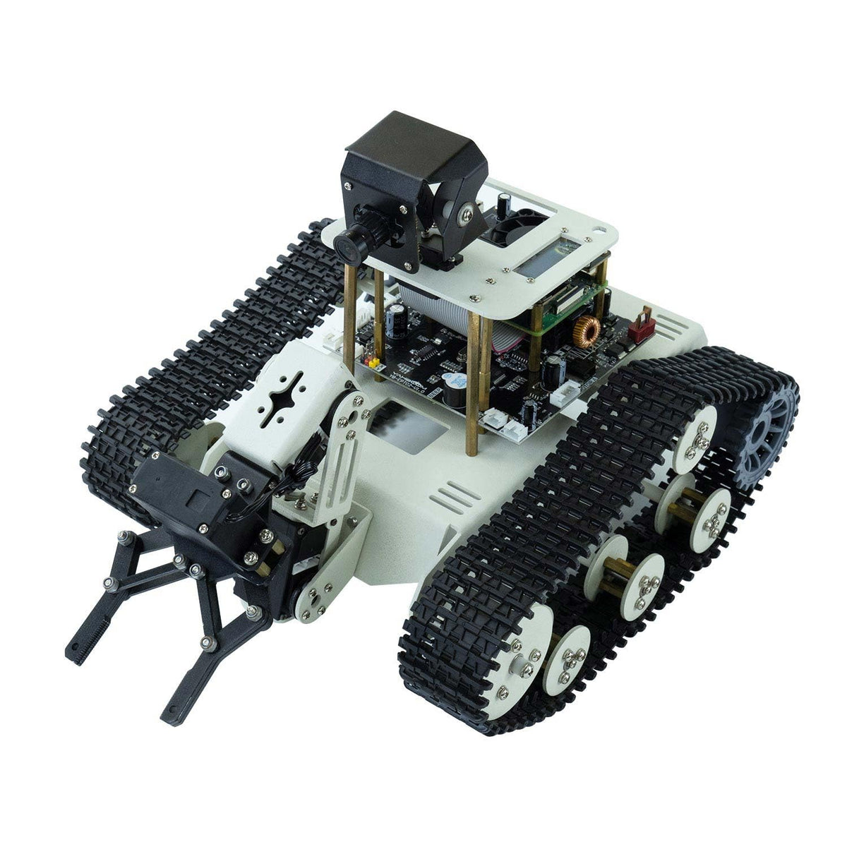 Yahboom Raspberry Pi 5 Robot Track Tank Car Kit with Robotic Arm Artificial Intelligence Learning Electronic Programming for Teens Adults (Transbot-SE with Pi 5 4G)