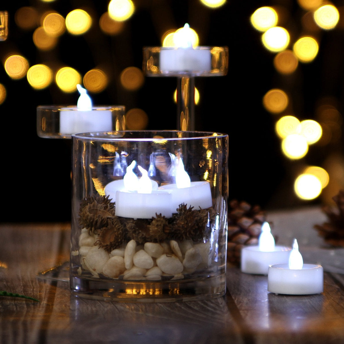 AGPTEK Timer Tea Lights,24 Pack Flameless Timer LED Candles Battery-Operated Tealight Candles No Flicker Long Lasting Tealight with Auto On/Off for Wedding Holiday Party Home Decoration (Cool White)
