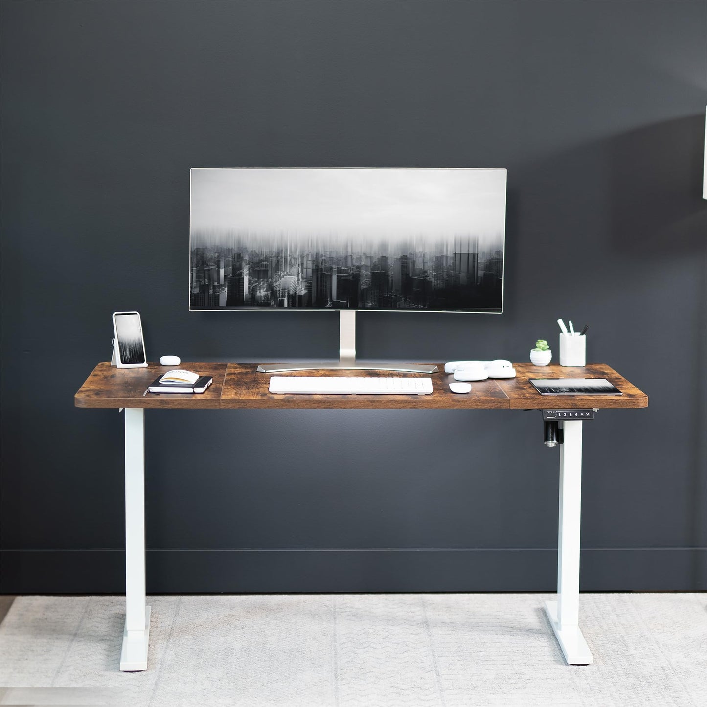 VIVO Universal 60 x 30 inch Table Top for Standard and Sit to Stand Height Adjustable Home and Office Desk Frames, Rustic Vintage Brown Desktop, DESK-TOP60-30N