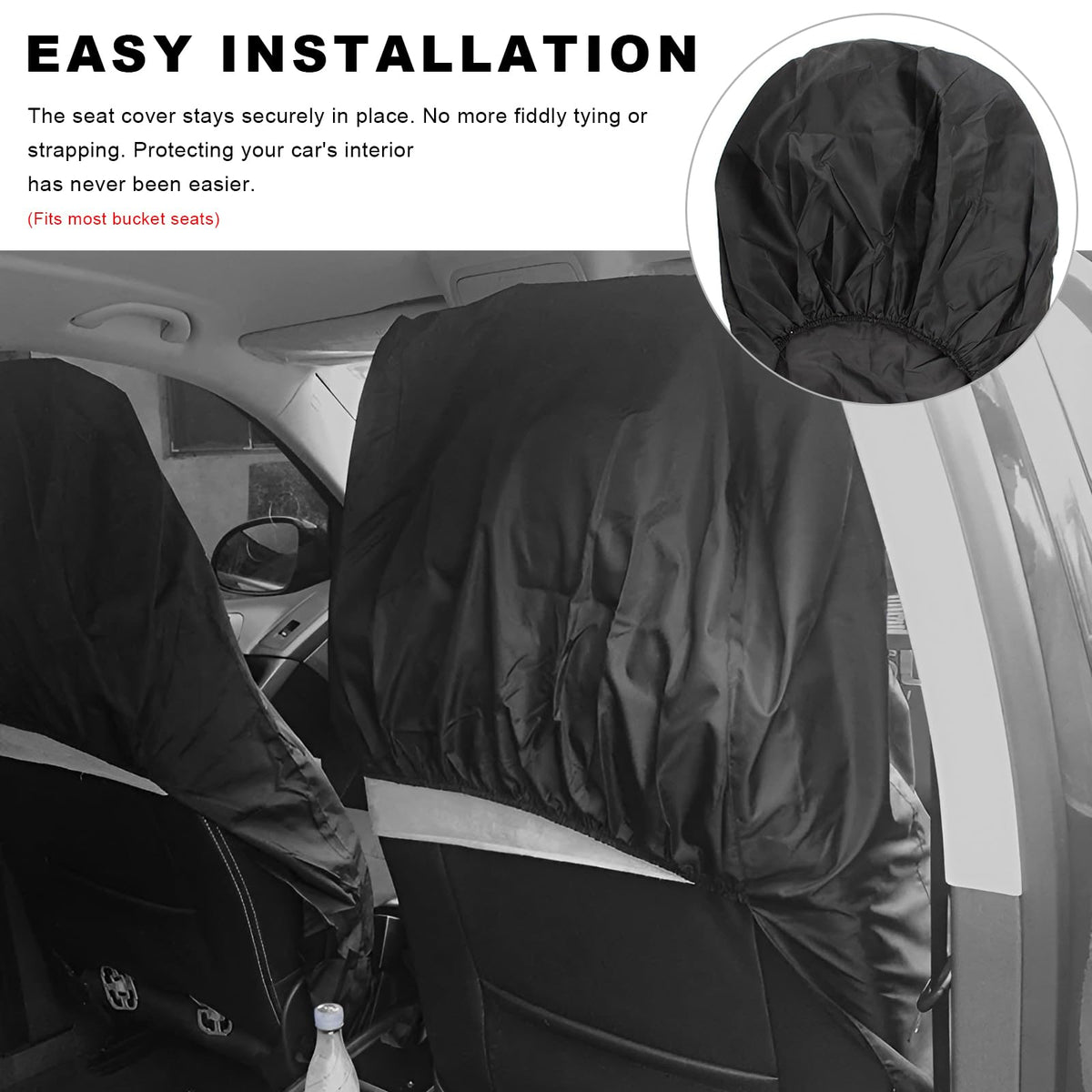 JNXIJ 2PCS Car Seat Cover Protector, Waterproof Sweatproof Auto Protective Front Seat Cover, Universal Washable Vehicle Bucket Seats Protector for Gym Workout Running Swimming Hiking
