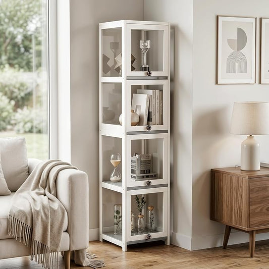 Magshion Display Cabinet, 4-Tier Corner Shelf