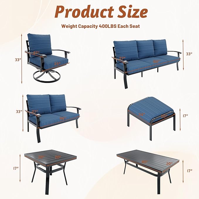 HOMREST Outdoor Swivel Rocker Patio Chairs