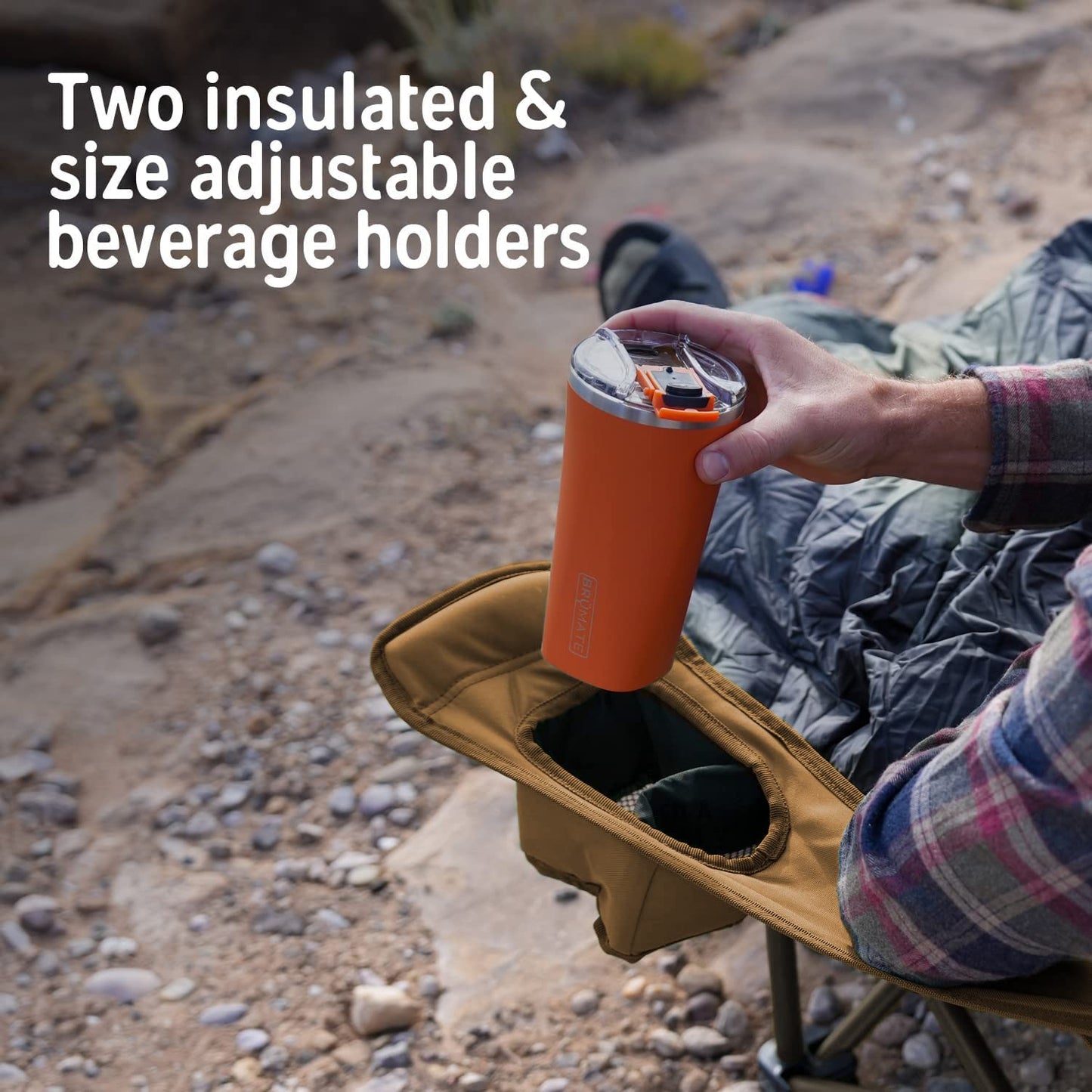 Kelty Deluxe Lounge Chair – Folding Outdoor Camp Chair, Insulated Cupholders, Customized Recline, Steel Frame, Padded Roll Storage (Bungee)