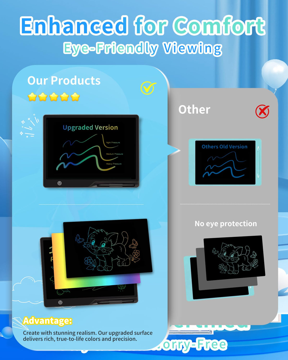 Magnetic LCD Writing Tablet for Fridge, 13 Inch Writing Tablet for Kids, Toddler Drawing Pad, Learning Toys for Boys Girls Ages 3.4.5.6.7.8, Writing Board for to-Do Lists and Family Messages (Black)