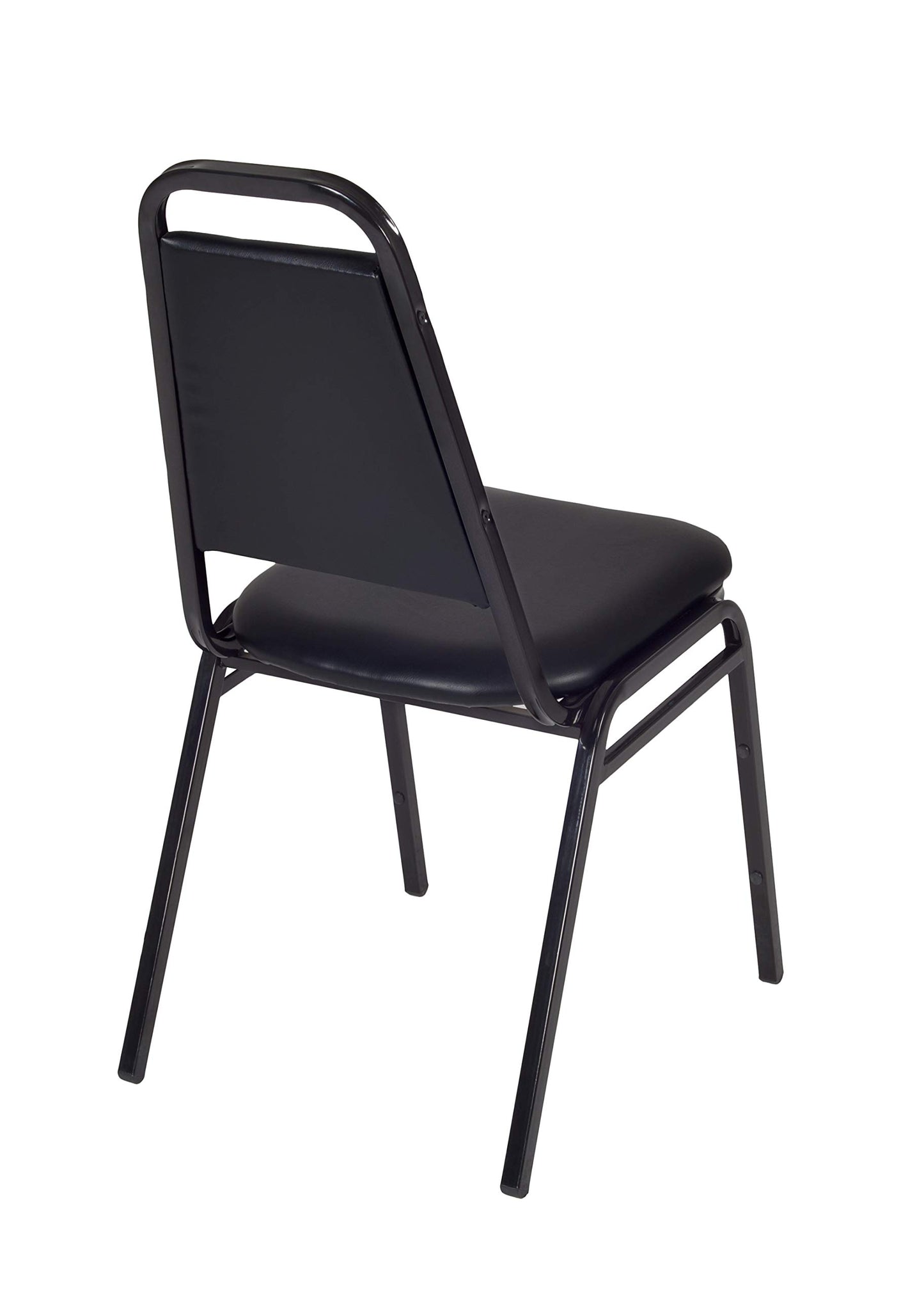 Regency 8029 Stackable Cushioned Restaurant Chair – Durable Commercial Dining Chair with Vinyl Cushion, Reinforced Steel Frame, Easy‑Clean Stackable Banquet & Event Seating – Black – 8‑Pack