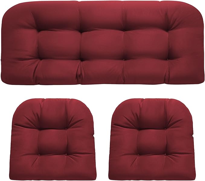 DANGHOOGY Wicker Chair Cushions, Waterproof Outdoor Loveseat Cushions