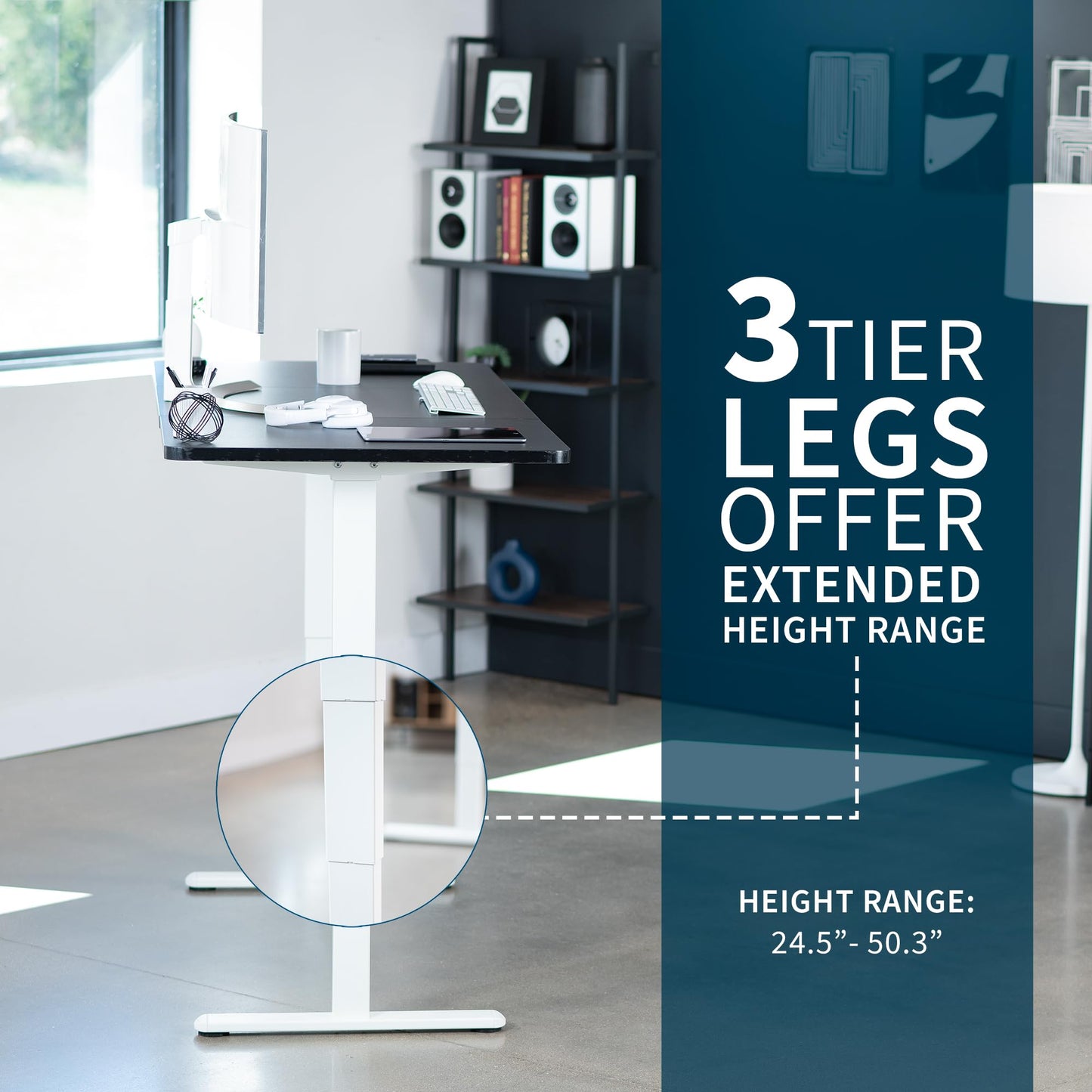 VIVO Electric 71 x 30 in Dual Motor Sit Stand Desk, Memory Height Adjustment, 2B Series, Black Top White Frame, DESK-KIT-2W7B