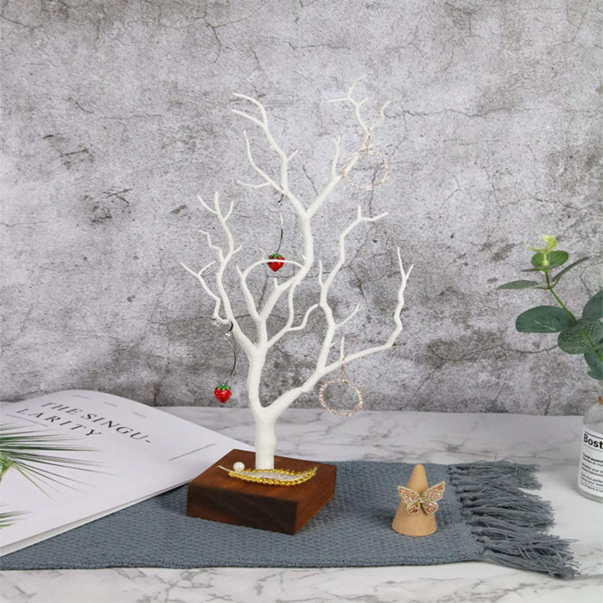 COPLKY Necklace Display Stand Tree Jewelry Display Jewelry Stand Earring Holder Necklace Bracelet Rack Holder Wood Display Jewelry Holder