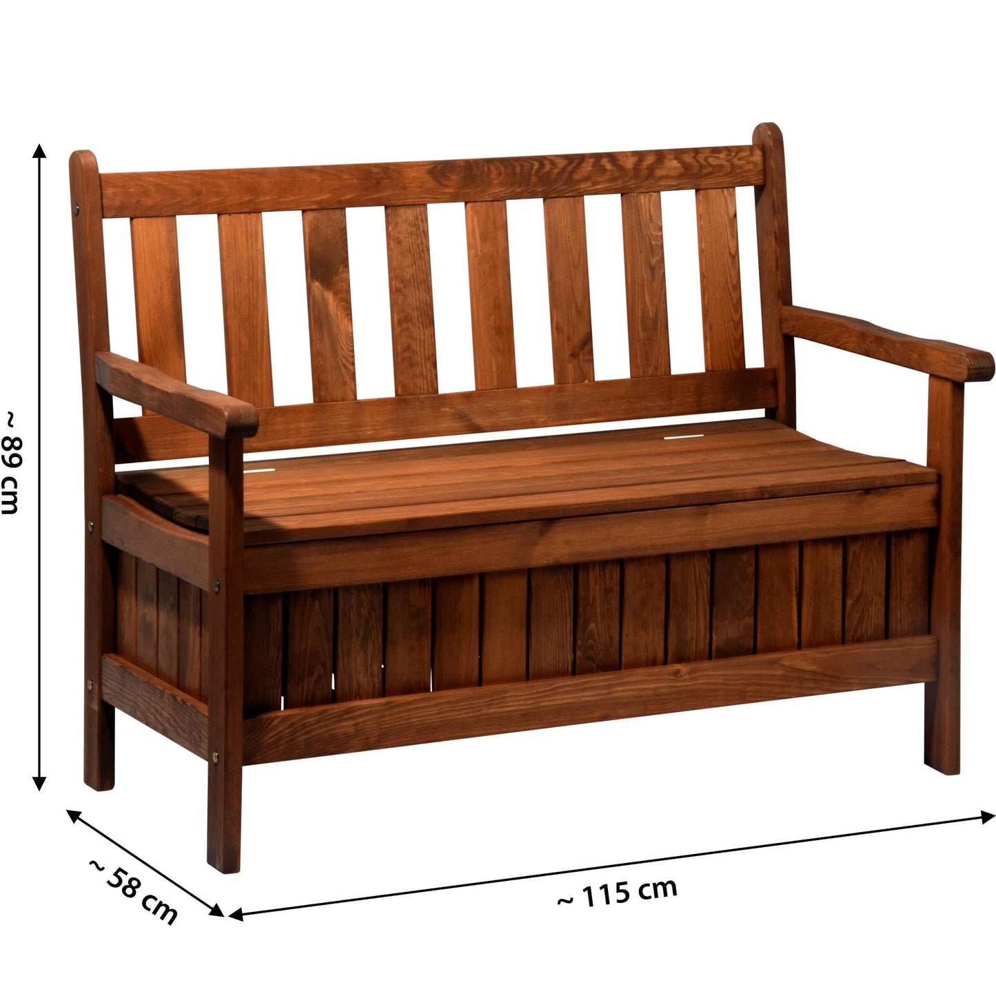 dobar Solid Rest 2 Seater Garden Bench FSC-Certified Wood 115 x 58 x 89 cm Brown