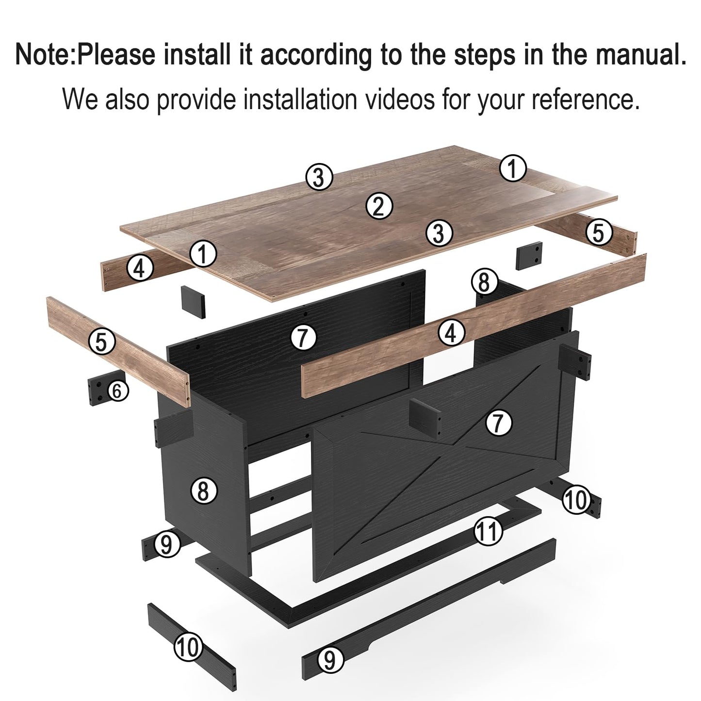 Lareth Coffee Table 39 in Rustic Center Table with X-Design Wooden Pedestal for Living Room, Space Saving, Rectangle Home Office Tea Accent Table for Apartment, Dark Oak Black