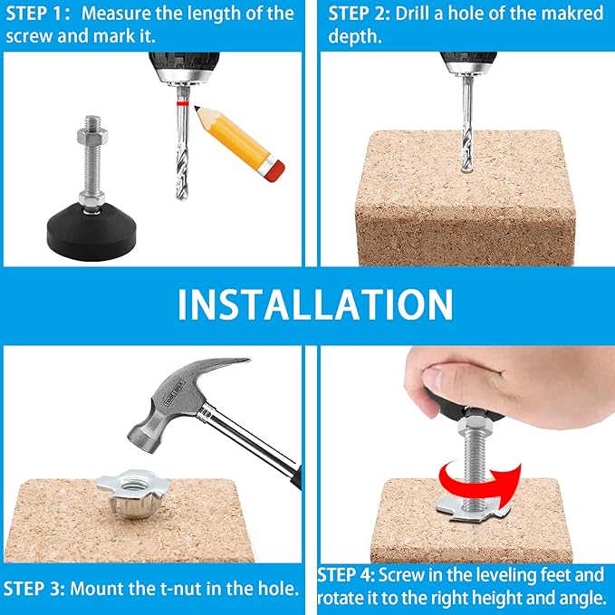 Luomorgo 4 Pcs M10 Leveling Feet