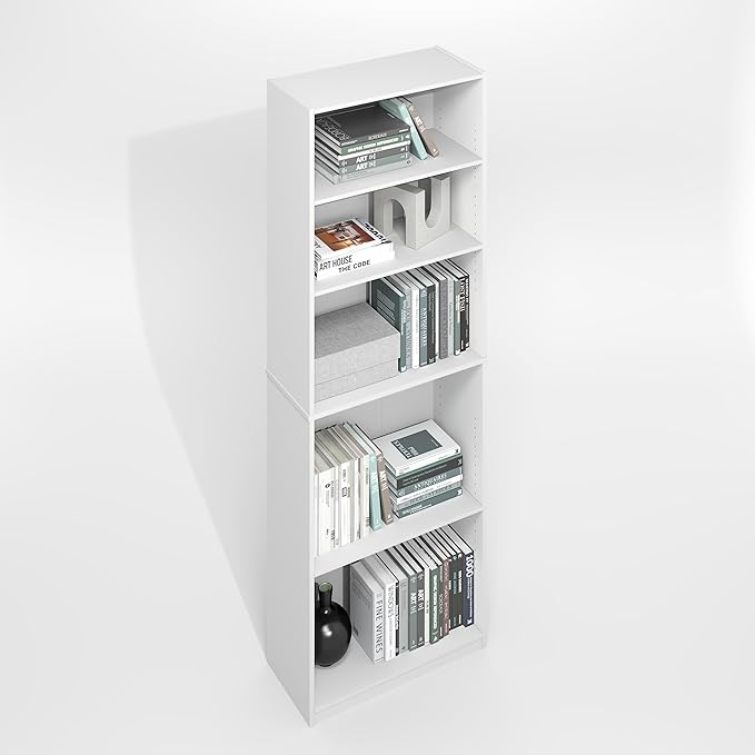 Furinno Jaya Simply Book Shelf, 5-Tier Bookshelf, Bookcase