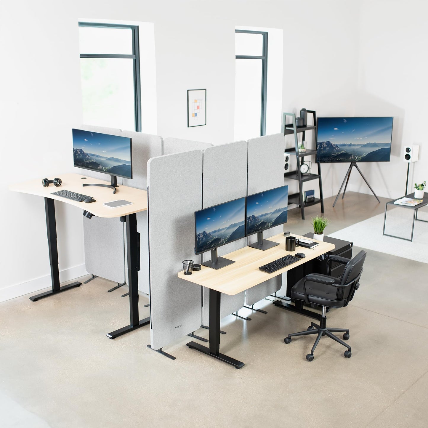 VIVO Electric Stand Up Desk Frame Workstation with Memory Touch Pad, Single Motor Ergonomic Standing Height Adjustable Base, White, DESK-V102EW