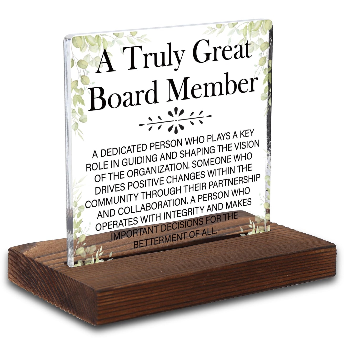 A Truly Great Board Member Tribute Plaque, Appreciation Gift for Board Member, Recognition Keepsake for Leader, Minimalist Acrylic Keepsake with Wooden Stand, HSJ134