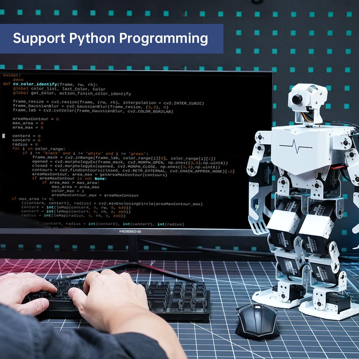 HIWONDER Humanoid Robot with ChatGPT Multimodal AI Models AI Embodied Intelligent Vision Scene Voice Understanding 20DOF Educational Robotic Kit Python Programming, TonyPi Pro & RaspberryPi 5 16GB