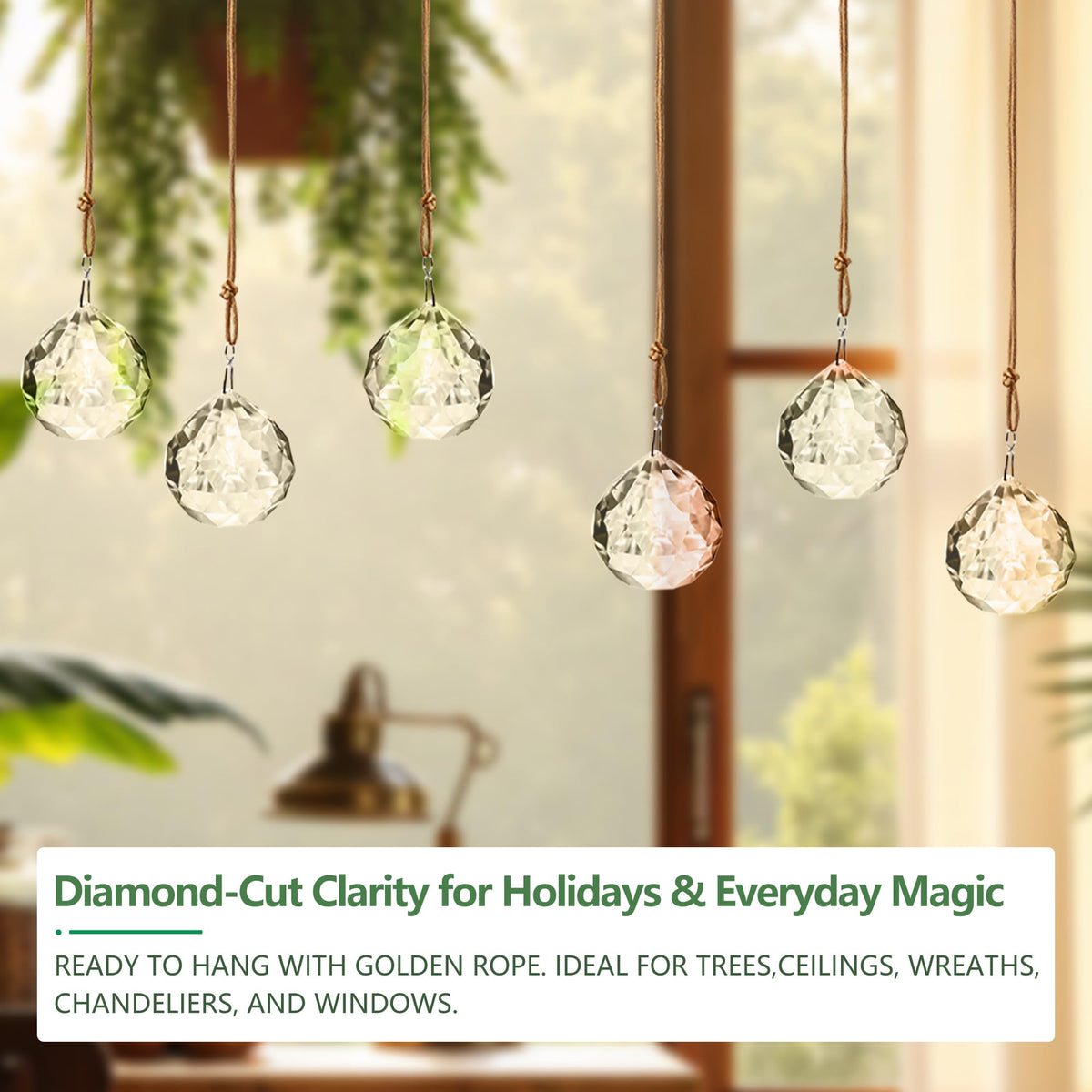 LOULIQIGIFT 40mm Crystal Ball Sun Catcher Prisms for Tree (6pcs)