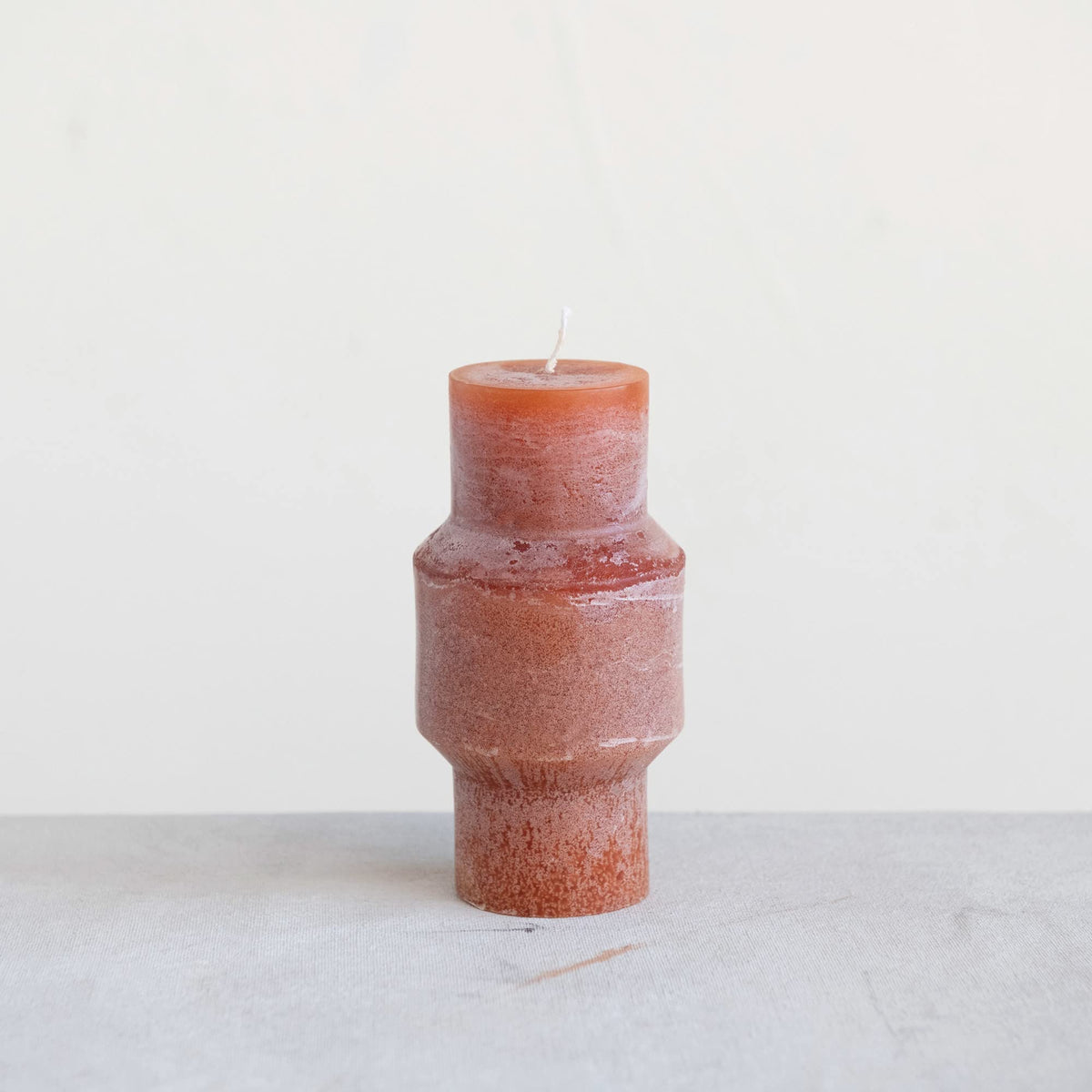 Creative Co-Op Unscented Totem Pillar, Spice Candles, 3" L x 3" W x 6" H, Orange