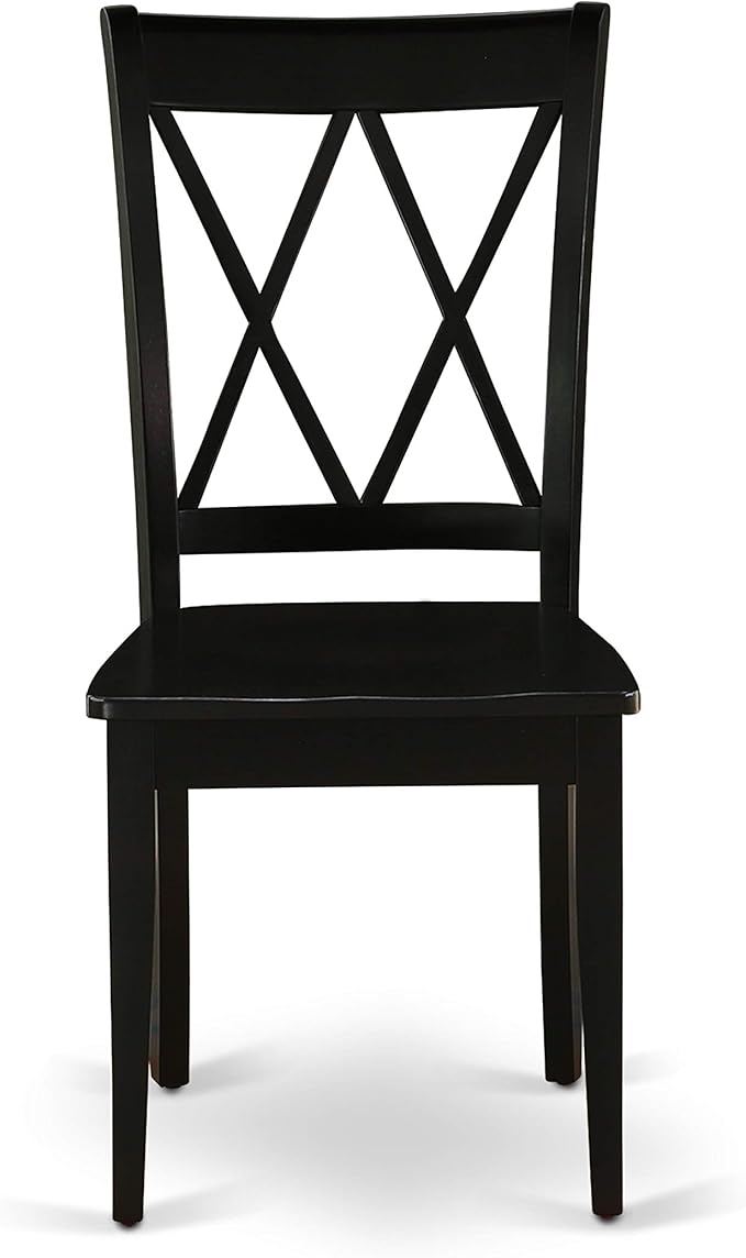 East West Furniture CLC-BLK-W Clarksville Dining Chairs