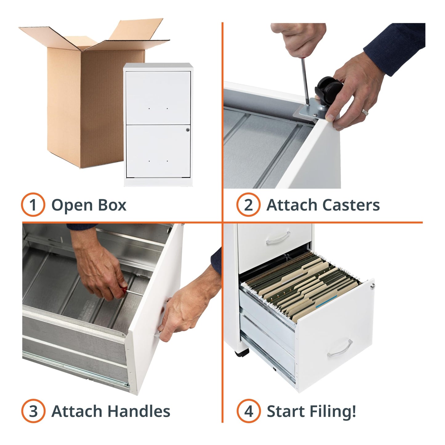 Lorell LYS SOHO File/File Mobile File Cabinet, White