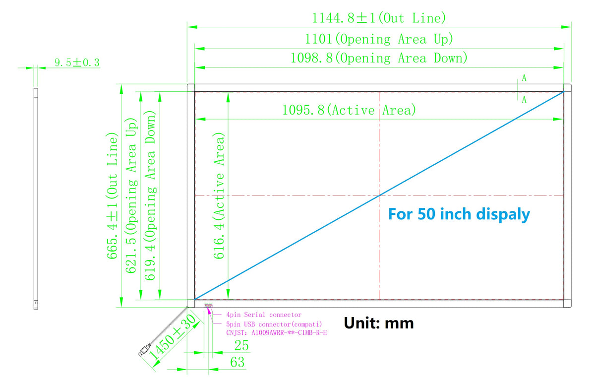 DeYoWo 50 Inch Interactive 10 Points Infrared IR Touch Screen Overlay Frame Free Driver